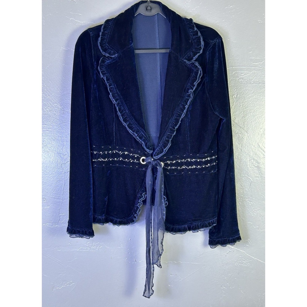 Cover Charge Velvet Jacket Womens L Y2K Dark Romantic Whimsy goth
